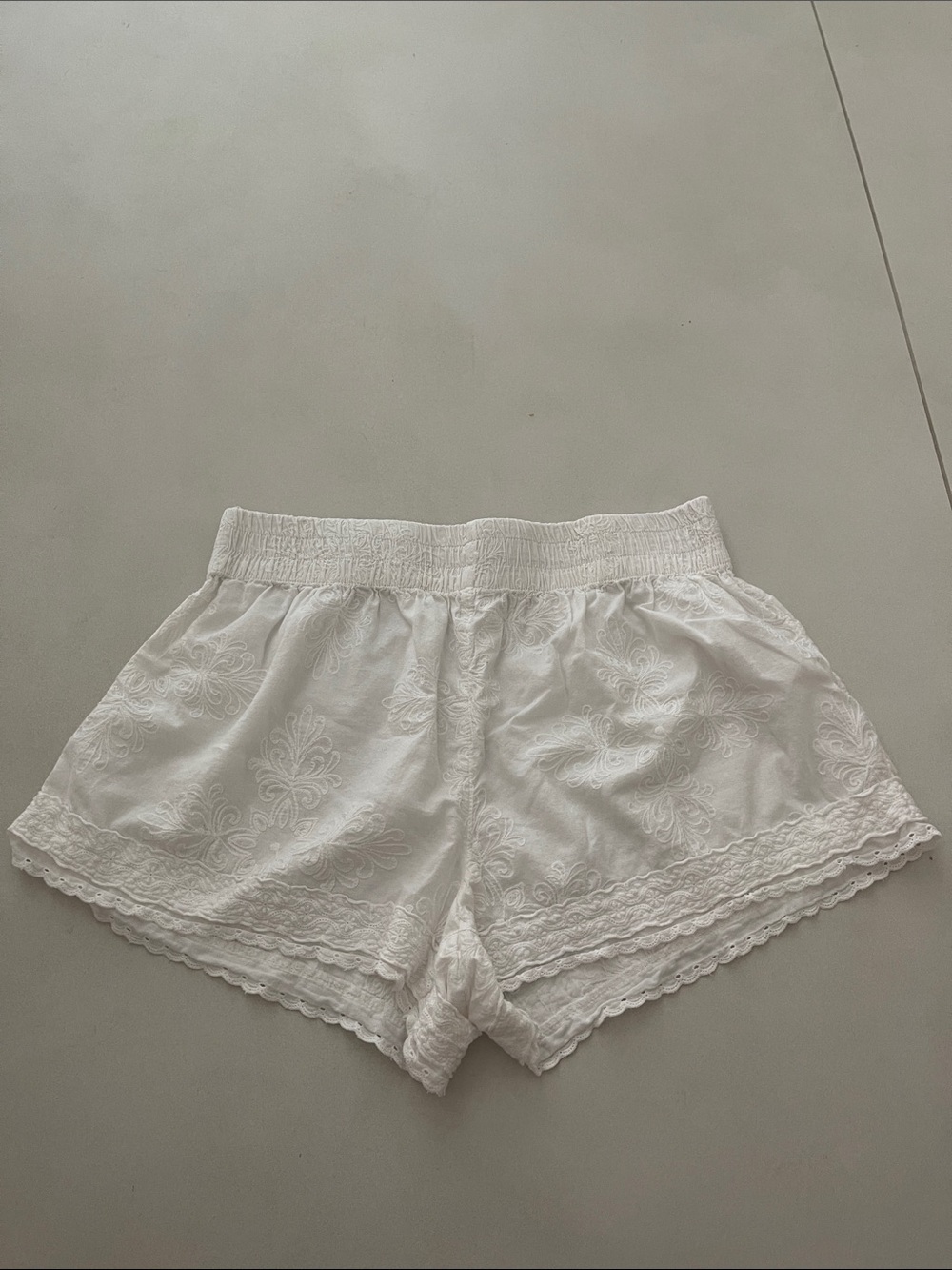 Shabby Chic White Eyelet Lace Women's Shorts